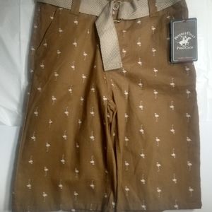 Beverly Hills Polo Club Shorts Size 16 w/belt